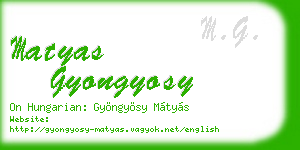 matyas gyongyosy business card