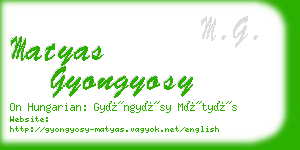 matyas gyongyosy business card